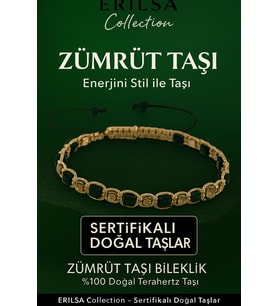 Sertifikalı Küp Kesim Terahertz - Zümrüt Doğal Taş Bileklik - İnce Model (Çok Renkli)
