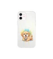 iPhone 12 Mini ile Uyumlu Splash Köpek Tasarımlı Şeffaf Silikon Kılıf