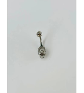 Kuru Kafa Detaylı Göbek Piercing - Pg0042
