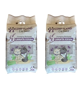 Lumpysand Lavanta Kokulu İnce Grey White Kedi Kumu 10 Lt X 2 Adet