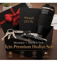 İsme Özel Lüks Çelik Termos Bardak Kalem Usb Flash Bellek Defter Anahtarlık Erkek Hediye Seti