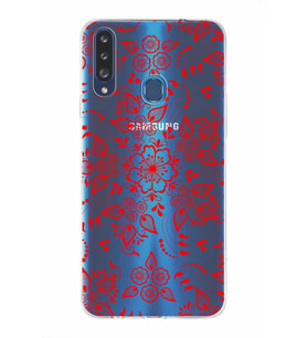 Samsung Galaxy A20s  Kapak Nostalji Desen Tasarımlı Şeffaf Silikon Kılıf