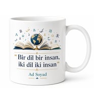 Dil Sever Temalı Baskılı Kupa Bardak Hediye Dil Bilimci Özel Tasarım Porselen Mug