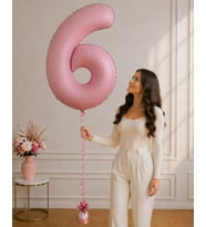 6 Rakamlı Pembe 76 cm Helyum Balon