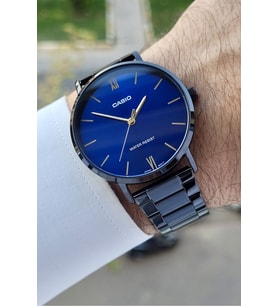 Casio CSISTE130 Kadranı Lacivert Kordonu Siyah Renk Erkek Kol Saati