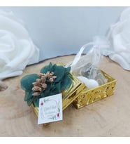 30 Adet Altın Plastik Kutu Nikah Şekeri Daire-