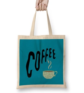 Funny coffee drinKs Art lover Gift Quote - Vintage Retro Rainbow Style Bez Çanta Uzun Saplı