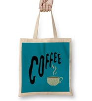 Funny coffee drinKs Art lover Gift Quote - Vintage Retro Rainbow Style Bez Çanta Uzun Saplı