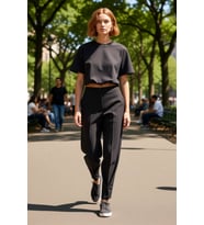 Düğme Detaylı Wide Leg Kumaş Pantolon Kadın Fonksiyonel Dayanıklı Kaliteli Konforlu Modern