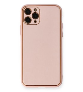 Durukar® iPhone 11 Pro Kılıf Coco Deri Silikon Kapak - Pembe