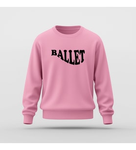 Ballet Tasarım Baskılı Basic Sweatshirt (Pembe)