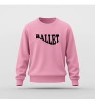 Ballet Tasarım Baskılı Basic Sweatshirt (Pembe)