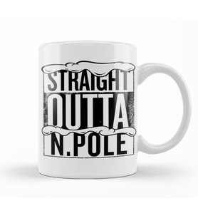 Straight Outta North Pole Christmas Kupa Bardak Porselen