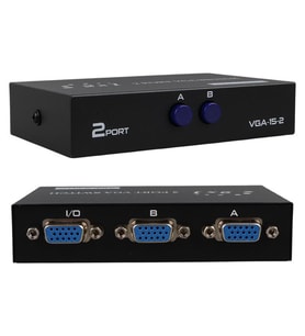 PM-4263 2 Port Giriş 1 Çıkış Manuel VGA Splitter Toplayıcı Switch (2 PC 1 Ekran)