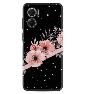Xiaomi Redmi Note 11E Kılıf Resimli Desenli Baskılı Silikon Flowers Dots 1423