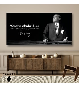 Panoramik Kanvas Makam Atatürk Sanatsız kalan bir ulusun  hayat damarlarından biri kopmuş demektir.