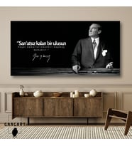 Panoramik Kanvas Makam Atatürk Sanatsız kalan bir ulusun  hayat damarlarından biri kopmuş demektir.