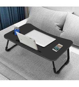 Yatak Koltuk Üstü Laptop Tablet Sehpası Katlanır Siyah Ayaklı