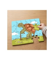 Yaşlı Bastonlu Kapmlubağa Tasarımlı 24 Parça Ahşap Çocuk Puzzle MPK0654