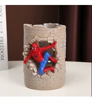 Marvel Anime Çevreleyen Serin Örümcek Adam Süper Savaşçı Kalemlik Masaüstü Dekorasyon Öğrenci (Kahverengi)