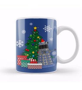 Dr Who Dalek Around The Christmas Tree Kupa Bardak Porselen