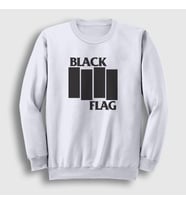 Presmono Unisex Beyaz Logo Metal Black Flag Sweatshirt 476081tt