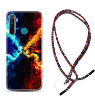 Realme 5i 5 Pro 6i 7 Pro 8 Kılıf Boyun Asklı Rasta Silikon Red Blue Leon 1714