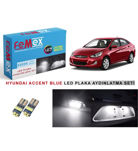 Hyundai Accent Blue LED Plaka Aydınlatma Ampul Seti FEMEX Parlak Beyaz