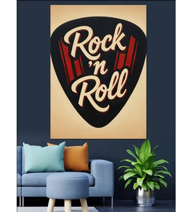 Rock N Roll Pena Müzik Dekoratif Kanvas - Mdf Ahşap Tablo
