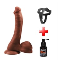 Lilitu Shop 24 cm Belden Bağlamalı Realistik Vantuzlu Melez Dildo Penis