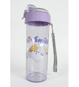 Smile Kedi Desenli Su Matarası Askılı Okul Suluk 400 ML