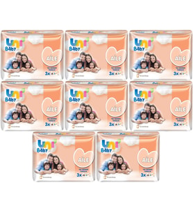 Uni Baby Islak Havlu Mendil Aile 52 Yaprak (24 Lü Set) 1248 Yaprak (8PK*3)