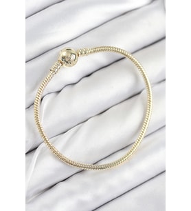 Pirinç Charm Topcuk Model Gold Renk Kadın Bileklik 5886