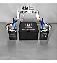 BİRDOZ Kişiye Özel İsim ve Plaka Honda Logo Baskılı Ejderha Çakmak & Özel Ahşap Kutu