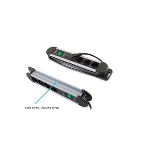 S-LINK Swapp SPGKS03 3 Soket Akım Korumalı Priz 1.5Mt Kablo 900 Joule (Gri) %100 Bakır(1923)