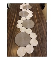 Açık-Koyu Vizon Runner / Masa / Konsol / Sehpa Örtüsü / 138/34 CM