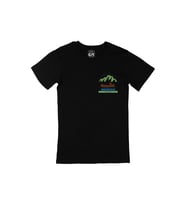 Mountain Journey Cep Logo Tasarımlı Siyah Tişört