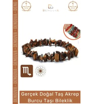 #Bileklik Doğal Taş Şifalı Ayarlanabilir Esnek Su Geçirmez Akrep Burçları Burç Unisex Bileklik
