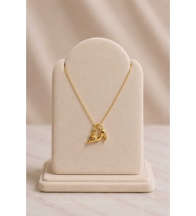 Minimal Esneyen Kedi Figürlü Gold Kolye