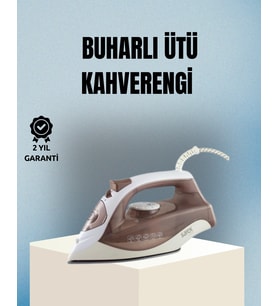 2200 Watt Buharlı Ütü Kahverengi Seramik Taban Şok Buharlı
