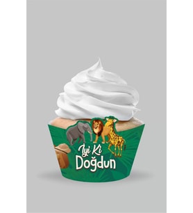Safari Konsepti Cupcake Sargısı 8'li