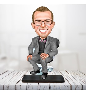 kişiye özel karikatür biblo papyonlu adam