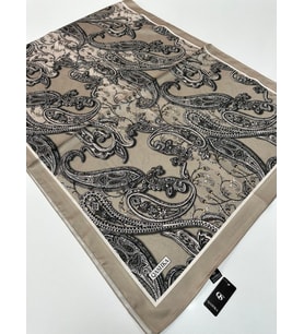 QASHKA Saten İpek Şal Etro Desen LBT0106