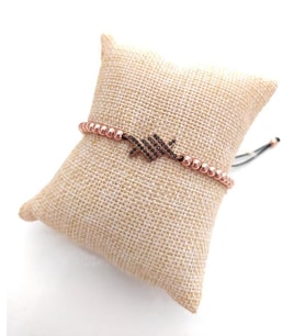 Svaroski Taşlı Bileklik Ayarlanabilir Kadın Rose Gold 9569