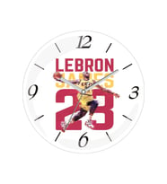 Lebron James 23 Numara Forma 30 Cm Bombeli Gerçek Cam Duvar Saati
