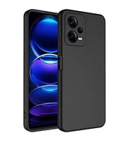 Coverzone Xiaomi Redmi Note 12 5G ?le Uyumlu K?l?f Z-Mara Lansman Vieri Tam Koruma Arka Kapak Kamera Koruma �?k?nt?l? P�r�zs�z Y�zey Siyah