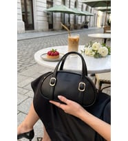 Tokalı Oval Kesim Trend Model Kadın El ve Omuz Askılı Çapraz Çanta