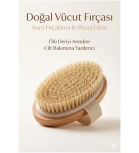 Doğal Vücut Fırçası – Kuru Fırçalama, Masaj ve Peeling Etkili Cilt Bakım Fırçası