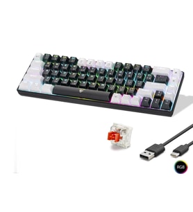 Mekanik Klavye Tri Mod Rgb Red Switch - Siyah Beyaz Mf1703B