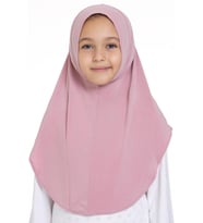 Pembe Pratik Hazır Geçmeli Genç Tesettür Bone Sandy Kumaş Düz Hijab 2312_04